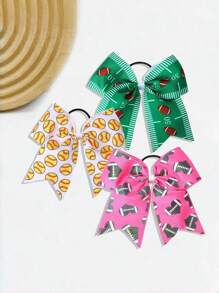 1/2 piezas Coletero de lazo europeo y de la Copa Mundial, súper aficionado, con diseño para aficionados infantiles, cinta grande de mariposa para el pelo, adecuado para porristas escolares, ropa deportiva