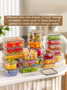 48pcs Food Storage Box Sets, Easy-To-Fix LIDS For Fresh-Keeping Boxes, Refrigerator Fresh-Keeping Storage Boxes, Sealed Plastic Containers Suitable For Pantry Rooms, Travel, Outdoor Picnics, Kitchen Organization, Including Labels And Markers. - Black and White - View 4