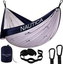 Hamaca doble de confort completo Nautica - Azul marítimo/gris de tiro alto - Ver 1