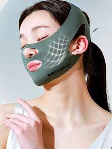 V-Shape Face Lifting Chin Shaping Bandage, Face Mask To Prevent Sagging - Green - View 2