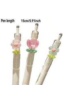 随机赠送可爱花卉速干中性笔、凝胶笔、圆珠笔、可爱花朵按压笔，适合学生和女孩，适合送给孩子、朋友、闺蜜、学校用品、开学季礼物，适合返校 - 彩色 - 查看 5