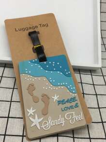 1pc Outdoor Travel Luggage Tag Accessory, PVC Soft Rubber Material, Beach Series, Luggage Tag, Plane Boarding Pass Bag, Bus Card Holder, Back To School Supplies Travel Essentials Travel Accessories Vacation Summer Holiday Women Mini Travel Products