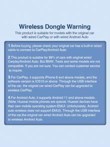 1 Stück 2in1 kabellose CarPlay Dongle kabellose Android Auto Adapter AI Smartphone Box Intelligente Autosysteme für Autos mit kabelgebundener CarPlay