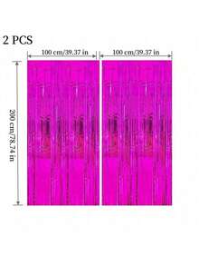 4 包铝箔窗帘背景银色金属丝箔流苏窗帘照片亭道具适用于生日婚礼订婚育儿室装饰婴儿洗礼单身派对圣诞节节日庆祝派对装饰、母亲节毕业季装饰、生日、单身派对、准新郎派对装饰 - 4 包 - 銀色 - 查看 32