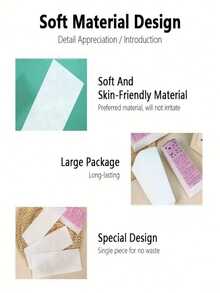 50/100片装一次性脱毛蜡纸，一次性脱毛纸蜂蜡专用纸无纺布脱毛纸致密蜡纸脱毛布蜡纸 - 适用于面部、眉毛、腿部、身体和比基尼部位的无痛脱毛 - 彩色 - 查看 9