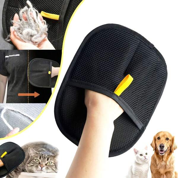 Reusable Pet Hair Remover Gloves - Double-Sided Static Electricity Grooming Gloves For Dogs And Cats, Effectively Removes Hair From Carpets, Sofas, Pet Beds, Cat Trees, Furniture And Carpets, Durable Fabric Material, Dog Grooming Gloves | Static Remover Gloves | Non-Slip Grip, Dog Grooming Gloves