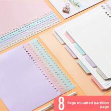 8pcs Loose Leaf Divider Pages, Plastic File Folder Divider Tabs Index Paper,For School Supplies,Back To School - Multicolor - View 6