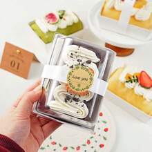 500 peças por rolo Etiquetas de Papel Kraft, Adesivos de Padrão de Guirlanda Redonda, Etiquetas para Latas, Etiquetas para Armazenamento de Alimentos, Etiquetas Adesivas para Sacos de Presente