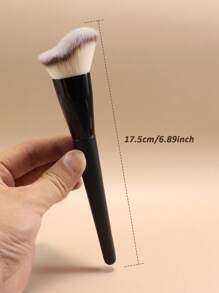 1 pezzo Pennello professionale per contouring del viso, pennello base ad alto lucido asimmetrico, adatto per illuminare il viso, in fibra sintetica avanzata morbida e lenta, adatto per principianti per definire i contorni del viso