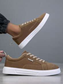 男士运动鞋，男士休闲鞋，时尚个性街头风学生酷炫系带男鞋，男士运动鞋 - 摩卡棕 - 查看 3