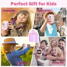1pc W&O Instant Print Camera - 1080P FHD Digital Display, Shockproof Mini Cartoon Camera With Timer, Scratch-Resistant, Includes 32GB TF Card & Reader, Puzzle Games, Rechargeable Battery, Neck Lanyard, Drawing Pens, And Photo Paper Rolls, Ideal For Outdoor Photography And Gifts - Hồng - Xem 7