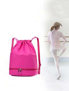 1pc Fashion Simple Dance Bag Independent Shoe Compartment Shoulder Dance Practice Ballet Bag New Dance Bag Sports Yoga Bag Independent Shoe Compartment Lightweight Backpack Gift Bag Fashionable High-End Solid Color Matching Suitable For Daily Use Of Teenagers Dance Class Sweet And Cute Backpack - Dance Backpack - View 10