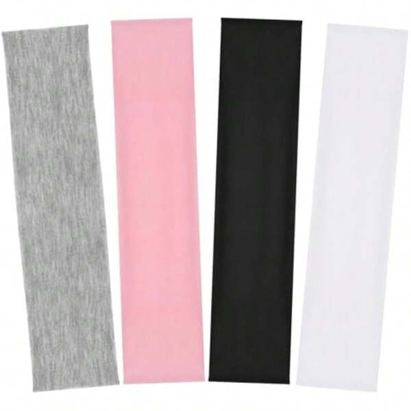 4 PCS Thick Yoga Headbands For Women Non-Slip Sports Headband Workout Head Bands Elastic Sweat Bands 4 Colors Stretchy Wide Headbands For Women Yoga Running Workout