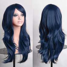 Soowee, pelucas sintéticas de 70cm de largo, peluca de Cosplay rosa y púrpura, pelo ondulado para disfraz de Halloween, postizos falsos para mujer XDMM - Morado - Ver 7