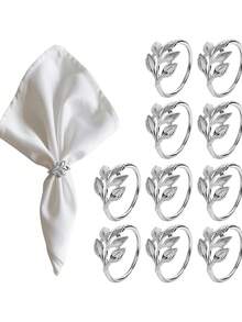 10 件可重复使用的镀金合金餐巾环：边缘光滑，易于清洁，适合婚礼派对庆祝和节日晚宴 - 彩色 - 查看 14