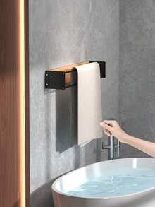 1 件浴室壁挂式毛巾架，毛巾收纳架，壁挂式毛巾架，易于安装，无需打孔或冲孔安装，适用于浴室毛巾收纳，卷起毛巾收纳，浴室配件 - 黑色 - 查看 6