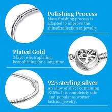 ¡Pulsera de plata de ley 925 con árbol del mundo y hueso de serpiente! Adecuada para pulseras DIY originales, regalo de joyería de moda para el cumpleaños o la boda de la mujer - Plateado - Ver 5
