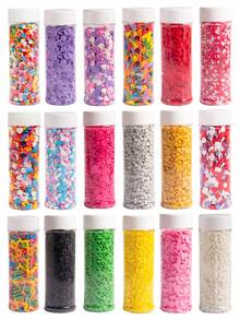 3.52oz/100g Vibrant Multicolour Cake Sprinkles Cake Decoration Heart Shape, Circle Shape,Baking Decorations For Wedding Desserts, Ice-Cream,Lollipop,Donuts & Pastry Decorating Supplies,For Decoration Only - Multicolor - View 1