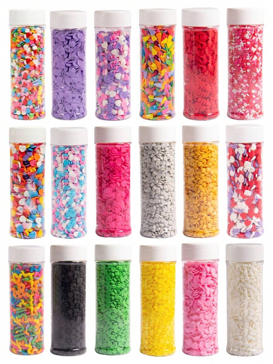 3.52oz/100g Vibrant Multicolour Cake Sprinkles Cake Decoration Heart Shape, Circle Shape,Baking Decorations For Wedding Desserts, Ice-Cream,Lollipop,Donuts & Pastry Decorating Supplies,For Decoration Only - Multicolor - View 1