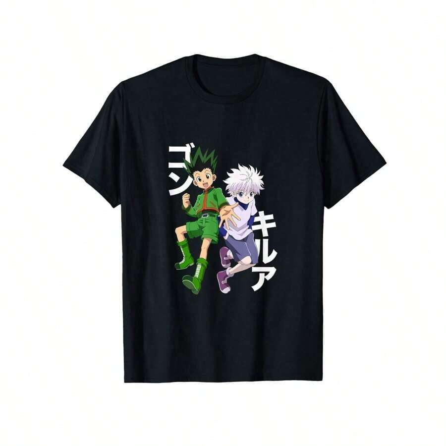 Men's-Shirt, Hunter HXH Kuala Lumpur Pickup, Animation, Comics, Fashion-Shirt 180g,% Cotton, Birthday, Thanksgiving,, Suitable Men, Women, Family And Friends, Black Casual Short-Sleeved Crew Neck-Shirt Sizes S To 3XLsummer Outfits Summer Tops Country Concert Outfit Vacation Outfits Going Out TopsTRENDORA - 黑色 - 查看 1