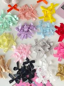 50 件可爱芭蕾舞风格迷你缎带蝴蝶结，DIY 工艺装饰配件，适用于时尚和发饰