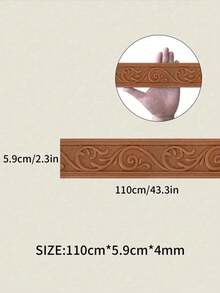 1 Rolle 3D Blumen Blätter Ranken Muster Relief romantisches Spezialdesign Sockelleisten Aufkleber, XPE Schaumstoff Material selbstklebend stoßfest Wandaufkleber, minimalistischer moderner Stil Heimdekoration, Renovierung Sockelleiste, Schlafzimmer Dekoration, Badezimmer Dekoration