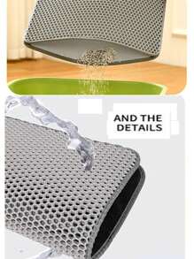 1pc Dual-Layer EVA Cat Litter Mat, Anti-Slip, Easy To Clean, Scratch-Resistant, Washable, Comfortable, Prevents Litter Scatter And Splash