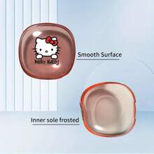 Sanrio 1pc Hello Kitty Premium Transparent Denture Box, Durable Matte Finish, Portable Denture Storage Case, Odorless Personal Care Accessory, Suitable For Travel And Storage For Women Storage Organizer Travel Essentials Back To School Dormitory Storage