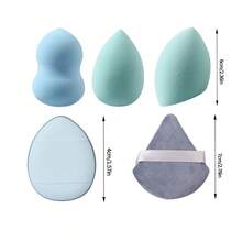 5pcs/Set Bestselling Makeup Sponge Set - Makeup Blender, Triangle Puff & Mini Puff, Soft & Skin-Friendly, Dry/Wet Dual Use, Portable Makeup Tools - Multicolor - View 7