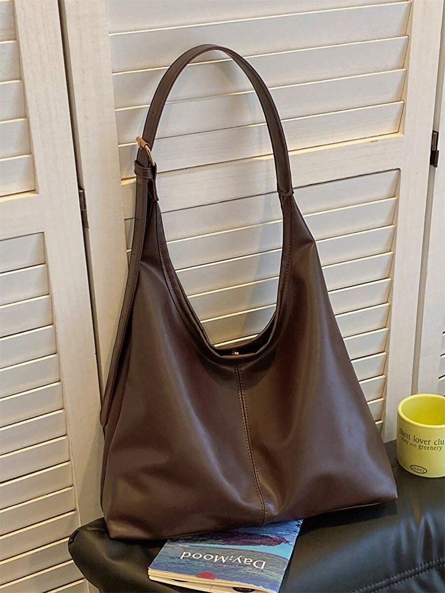 Large Shoulder Tote Bag For Women, Fashion Design Stylish Handbag - Chocolate Brown - View 1