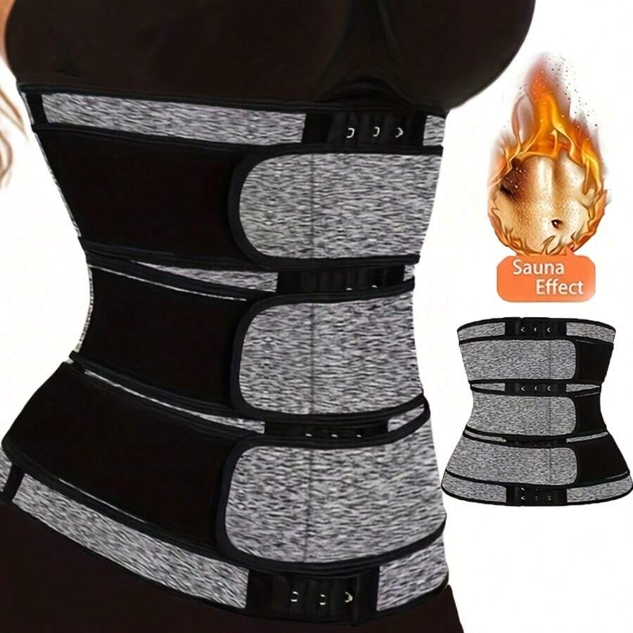 3 Band Tummy Control Fitness Corset, Neoprene Waist Trainer For Women, BodyShaper Waist Sweat Belt, Lose Weight Instantly With This Adjustable Corset Belt - ForMen & Women! - 灰色 - 查看 1