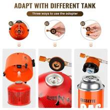 2 In 1 Portable Propane Camping Stove And Heater Mini Cooking Stove With Hose Connector Outdoor Propane Heater Gas Stove For Patio Tent Ice Fishing Emergency Use Burner SH PO - 如圖 - 查看 6