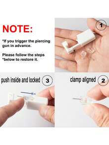 12Pcs Nose Piercing Kit Piercing Gun Built-In Nose Studs Clear Nose Stud Painless Self Piercing Kit With 20G Nose Rings Stud Disposable Piercing Gun For At Home Nose Piercing - Multicolor - View 7