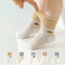 5双夏季网眼透气宽松薄款中筒袜，适合婴儿和新生儿，无束缚