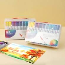 12pcs24pcs36pcs48pcscolor Brushes, Markers, Water-Based Dual Head Watercolor Pens, Color Washable Soft Head Pen Set, Both Heads Can Be Used, Water-Based Marker Pen Set Available For Selection, Holiday Gifts, Christmas Gifts