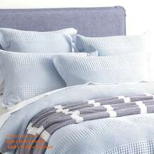 Sky Blue Waffle Cotton Jacquard Quilt Cover Set - Elegant Queen Bedding Collection By Renee Taylor