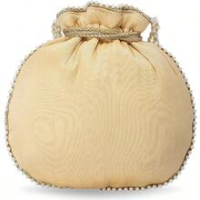 Aheli Embroidered Potli Bag Gift For Women Handmade  Purse Evening Handbags Stylish Bridal Fashion Clutch Bag-0029 - 奶油1 - 查看 6