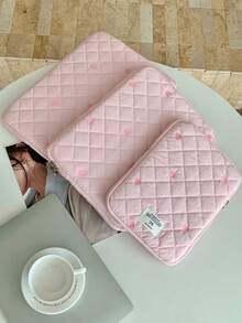 Bolso para laptop con bordado de corazón lindo, Estuche para tableta de 10/11 pulgadas, Bolso interior para laptop de 13-15.6 pulgadas - Multicolor - Ver 6