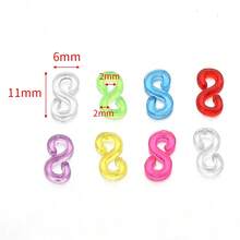 500 st/förpackning 11x6 mm S-formade gummiband, gör-det-själv smyckeshantverk armbandshängkrokar kopplingar - N0171 - Visa 3