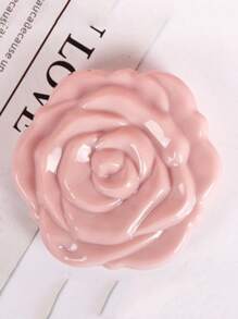 1pc Rose Foldable Vanity Makeup Mirror, Double-Sided Solid Color Portable Compact Mirror For Daily Life And Party Gift