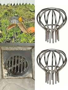 1pc Stainless Steel Gutter Guards, Drain Filter Strainer, Anti-Clogging Roof Gutter Protection System, Downspout Debris Blockage Preventer, Metal Rainwater Flow Filter For Gutters-Random Style