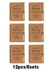 20 Sets (10 Pcs/Set) Employee Team Appreciation Gift Set - Includes Motivational Bamboo Ballpoint Pen And Spiral Inspirational Notebook, Employee Appreciation Notebook, Mini Spiral Inspiration Notebook, Appreciation Gift Wholesale, Ramadan Gift, For Volunteers, Teachers, Nurses, Team Building, Birthday, Retirement, Holiday Office Appreciation Gift (20/12/2pcs) - Multicolor - View 11