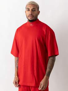 Oversized Turtleneck T-Shirt EG Red - 紅色 - 查看 1
