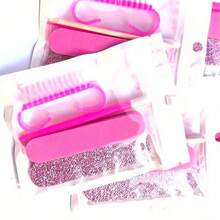 5pcs/Set Manicure And Pedicure Set, Mini Nail File And Orange Stick Set, Double-Sided Disposable Nail File, Wooden Cuticle Pusher, Nail Cleaning Tools, Nail Brush - Multicolor - View 8