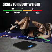 Smart Scale For Body Weight Digital Bathroom Scale With Blue LCD Backlight Display Highly Accurate Body Weight Scale Body Fat Scale Temperature Indication Corner Design 400lbs (Black) - Light Grey - View 5