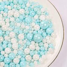 3盎司/85克混合色蛋糕装饰珠，适用于纸杯蛋糕、冰淇淋、甜甜圈和甜点装饰，是情人节、母亲节、生日、婚礼和节日派对的完美之选 - 彩色 - 查看 3