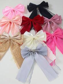 Set de 10 pinzas para el cabello con lazo de encaje y cinta para niñas, accesorios para el cabello con lazo en capas, para uso diario - Multicolor - Ver 3