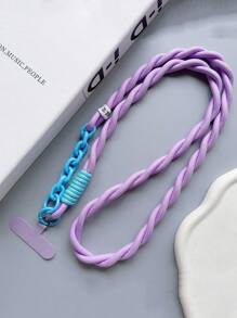 1pc Long Lanyard Strap, Crossbody Phone Holder, Suitable For Outdoor Activities, Features: Speaker, Sturdy Chain, Multiple Braided Thick Cord