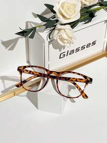 1 件女士简约塑料方形眼镜，甜美经典百搭学院风，适合日常佩戴