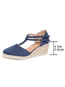 Elegant Fashion Casual Versatile Daily Commute Solid Color Casual Commute Outdoor Party Elegant Party Holiday Fashion Knitted Lace-Up Women's Thick Bottom Wedge High Heel Shoes, Autumn, Festival, Wedding, Holiday, Party, Indoor & Outdoor, All Seasons